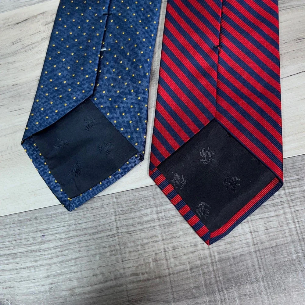 Brooks Brothers Navy Dot and Red Navy Stripe Tie Duo